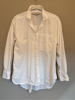 LOFT White Cotton Button-Down Shirt